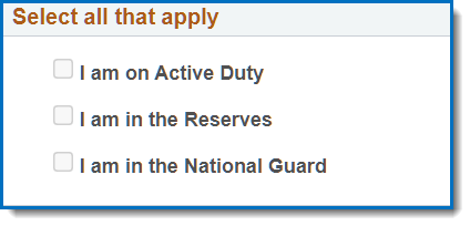 Duty options box all unchecked
